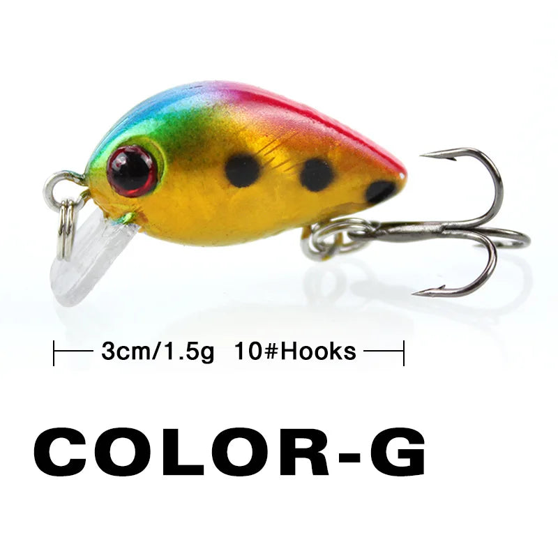 Fishing Lure Small Minnow Mini Wobble 3cm 1.5g Micro Fish Crank Bait Artificial Lure Swimbait 1 Piece