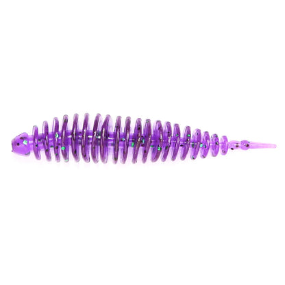 Soft Fishing Lure, Spiral Worm Bait with Glitter
