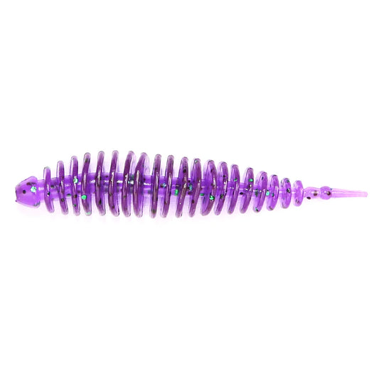 Soft Fishing Lure, Spiral Worm Bait with Glitter