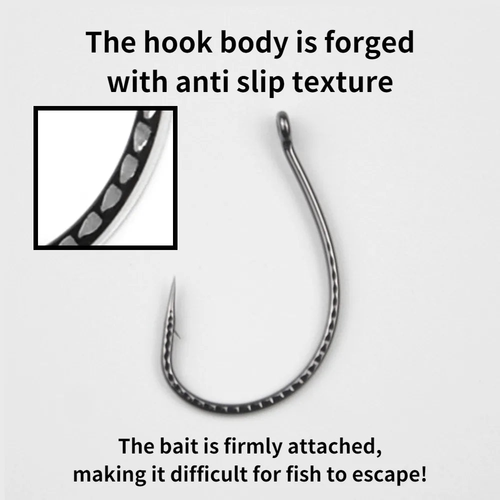 50pcs High Carbon Steel Wacky Hooks – Non-Slip Soft Bait Hook for Worm Lure Fishing, Carp & All Waters Tackle