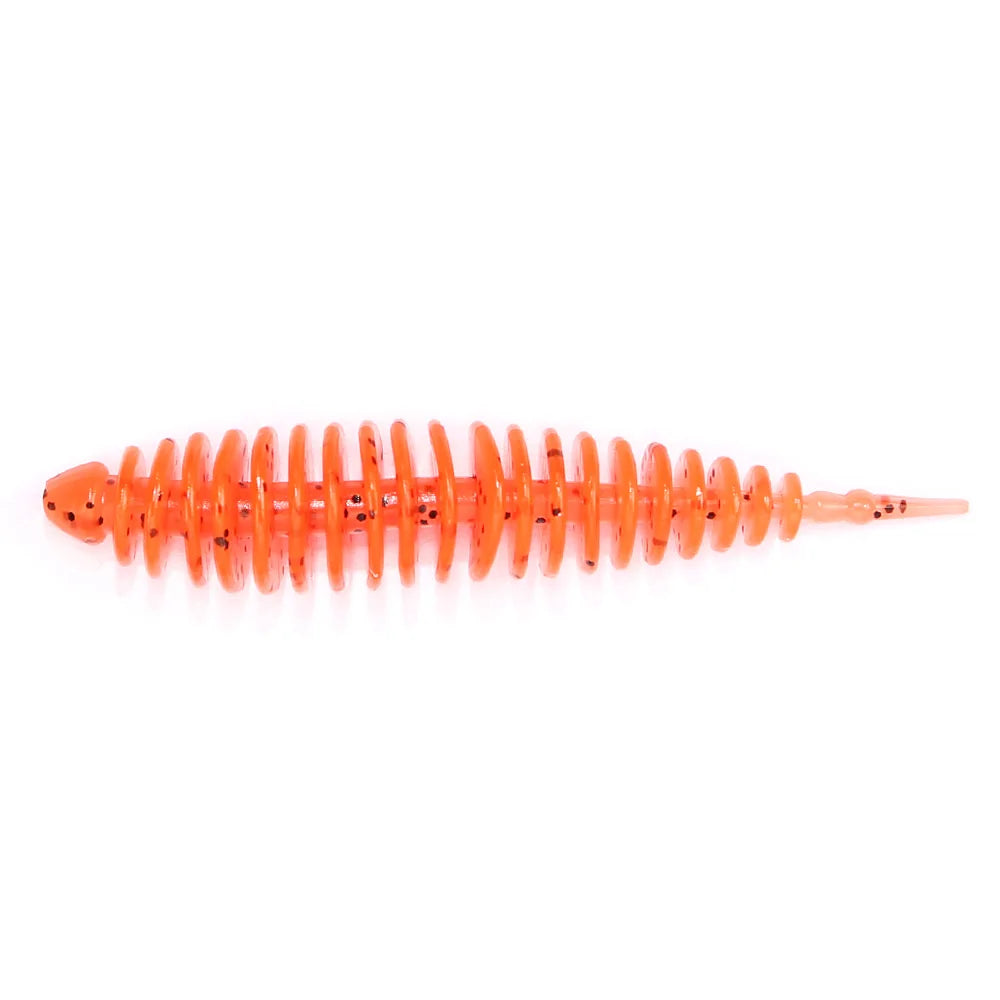 Soft Fishing Lure, Spiral Worm Bait with Glitter