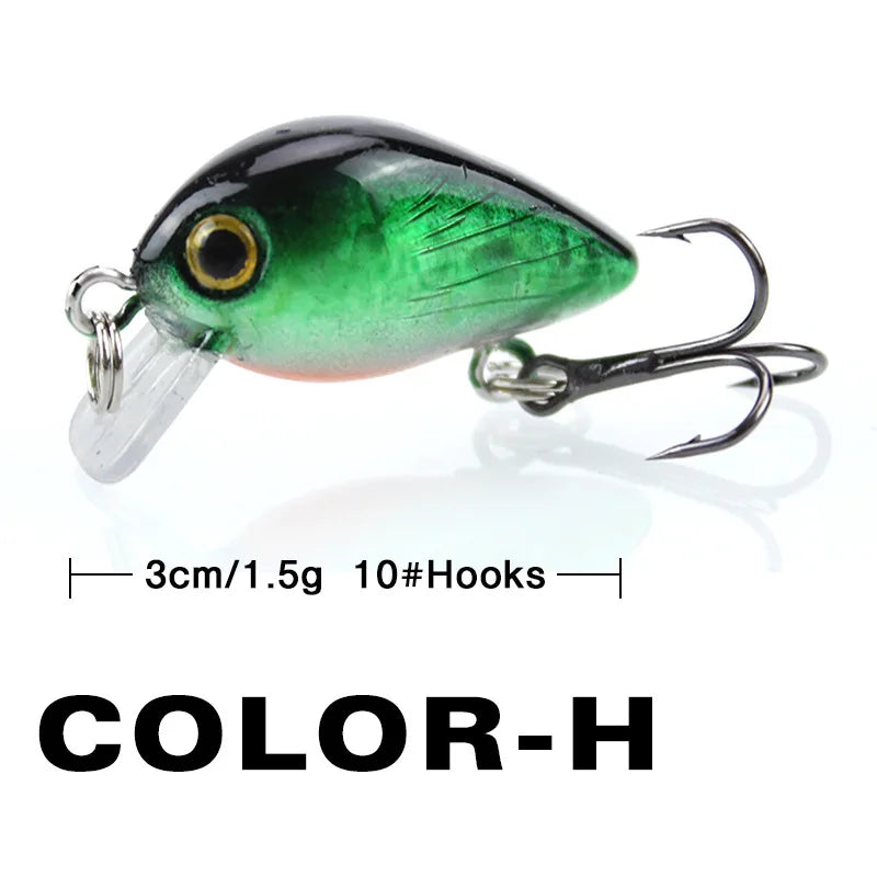 Fishing Lure Small Minnow Mini Wobble 3cm 1.5g Micro Fish Crank Bait Artificial Lure Swimbait 1 Piece