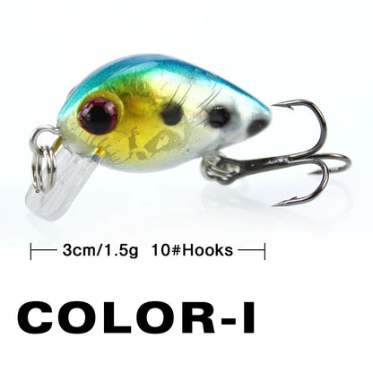 Fishing Lure Small Minnow Mini Wobble 3cm 1.5g Micro Fish Crank Bait Artificial Lure Swimbait 1 Piece