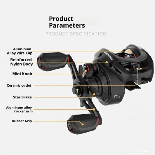 KastKing Brutus Baitcasting Fishing Reel Magnetic Brake System Anti Backlash Long Casting For Freshwater Saltwater Outdoor