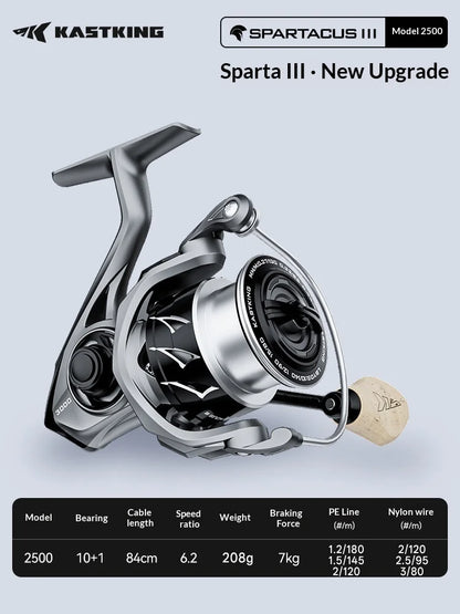 Kastking Sparta 3 Long Cast Spinning Reel Shallow Spool Light Weight High Strength General Purpose Micro Lure Sea Bass Fishing