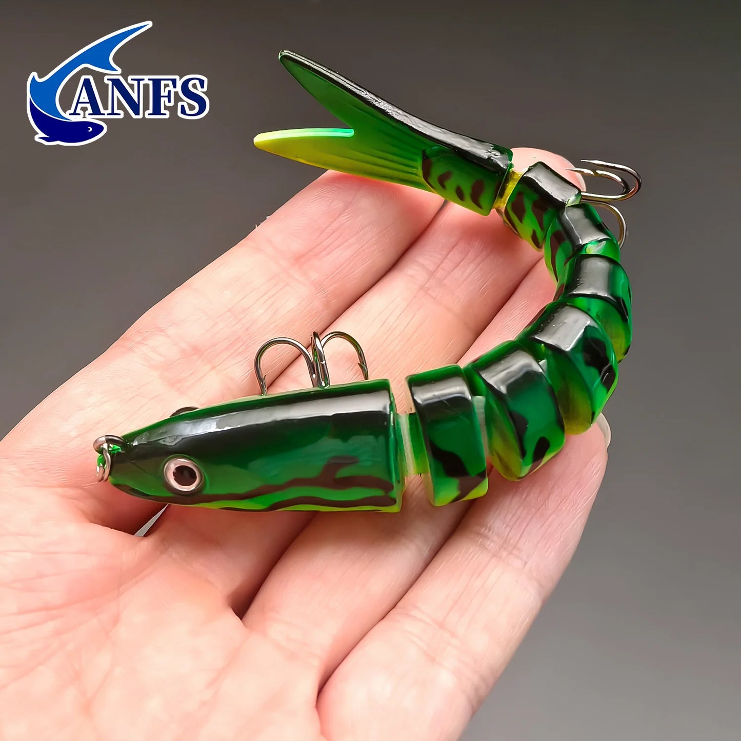 ANFS Realistic Fishing Lure Set of 3pcs, Multi-Jointed Swimbaits Fishing Lures, Lifelike Slow Sinking Artificial Bait for Bass, Trout