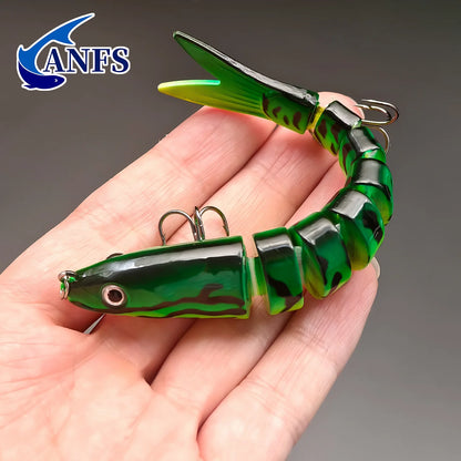 ANFS Realistic Fishing Lure Set of 3pcs, Multi-Jointed Swimbaits Fishing Lures, Lifelike Slow Sinking Artificial Bait for Bass, Trout
