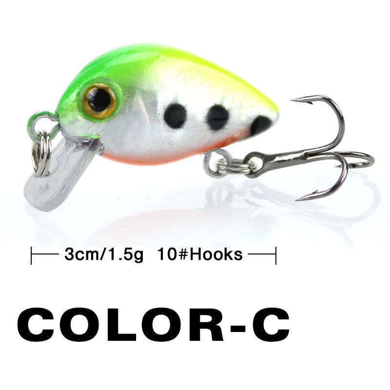 Fishing Lure Small Minnow Mini Wobble 3cm 1.5g Micro Fish Crank Bait Artificial Lure Swimbait 1 Piece