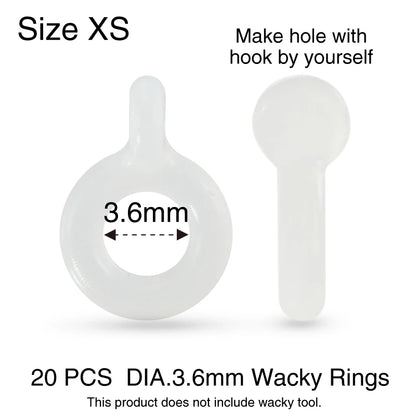 LUREHOLIC 8mm 12mm Wacky Tool with 10 Wacky Rings for Worm  Wacky Rig Neko Rig Bass Lure Fishing Wacky Rings