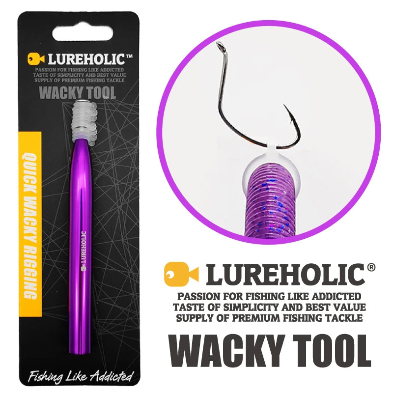 LUREHOLIC 8mm 12mm Wacky Tool with 10 Wacky Rings for Worm  Wacky Rig Neko Rig Bass Lure Fishing Wacky Rings