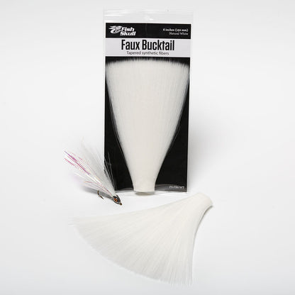 Flymen Faux Bucktail | Tapered Synthetic Bucktail Fiber | 6" Uniform Length | Pre-Stacked | 12 Colors | Clousers, Deceivers, Pike & Big Game Flies | Bite-Proof | Flymen