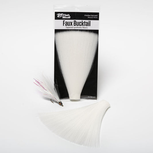 Flymen Faux Bucktail | Tapered Synthetic Bucktail Fiber | 6" Uniform Length | Pre-Stacked | 12 Colors | Clousers, Deceivers, Pike & Big Game Flies | Bite-Proof | Flymen