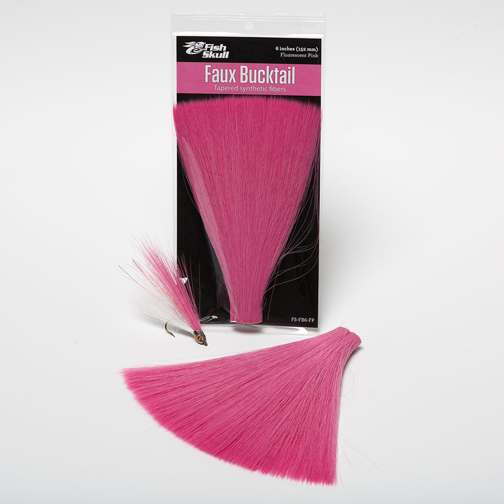 Flymen Faux Bucktail | Tapered Synthetic Bucktail Fiber | 6" Uniform Length | Pre-Stacked | 12 Colors | Clousers, Deceivers, Pike & Big Game Flies | Bite-Proof | Flymen