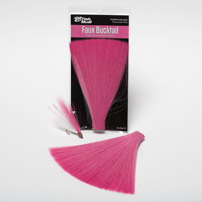 Flymen Faux Bucktail | Tapered Synthetic Bucktail Fiber | 6" Uniform Length | Pre-Stacked | 12 Colors | Clousers, Deceivers, Pike & Big Game Flies | Bite-Proof | Flymen