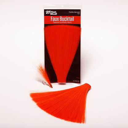 Flymen Faux Bucktail | Tapered Synthetic Bucktail Fiber | 6" Uniform Length | Pre-Stacked | 12 Colors | Clousers, Deceivers, Pike & Big Game Flies | Bite-Proof | Flymen