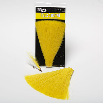 Flymen Faux Bucktail | Tapered Synthetic Bucktail Fiber | 6" Uniform Length | Pre-Stacked | 12 Colors | Clousers, Deceivers, Pike & Big Game Flies | Bite-Proof | Flymen