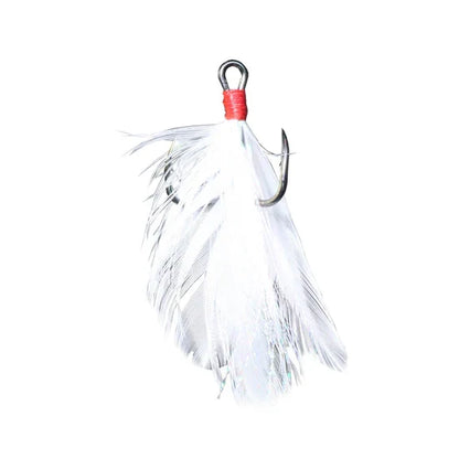 Royal Hooks ROYAL Twisted Treble Hooks | Feathered | Hand-Tied Feather & Shimmer Flake | Twisted Shank | Chemically Sharpened & Honed | 3-Pack | #2–#8
