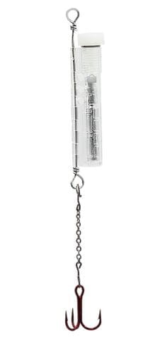 Fish Daddy Jig-Flare Dropper Spoon | 24-Hour LED Stick-Flare | VMC Treble Hook | Deadstick | White LED | Ice Fishing