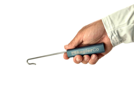 AnglerCo Core Series Straight Handle Dehooker | 1/4" 316 SS Shaft | 10.5" | Medium Fish | Saltwater