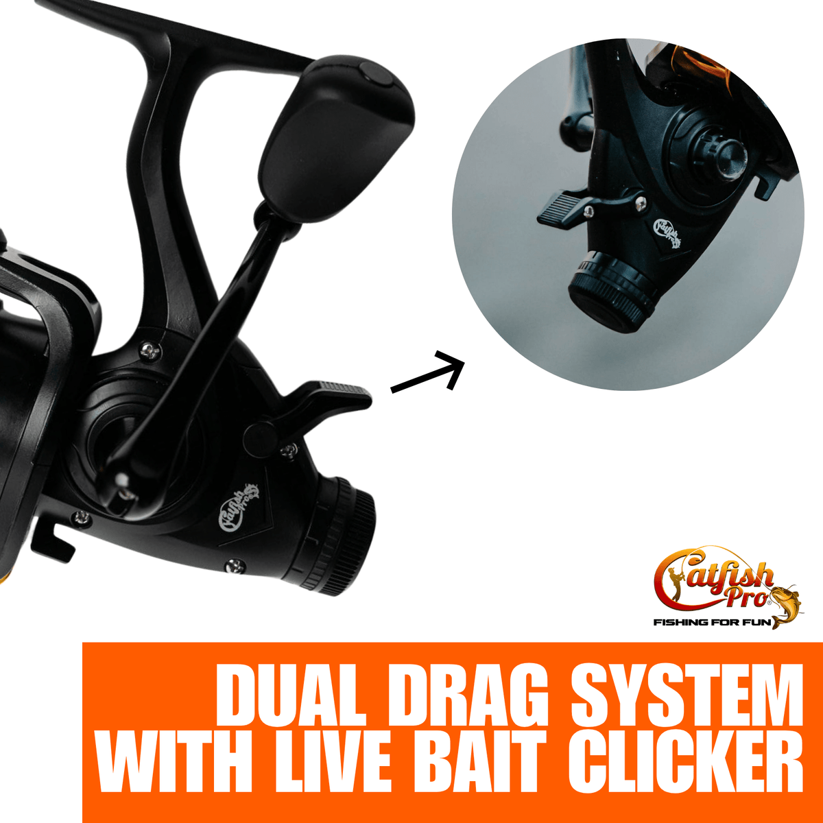 Catfish Pro Fishing For Fun Spinning Reel | 20 lb Mono