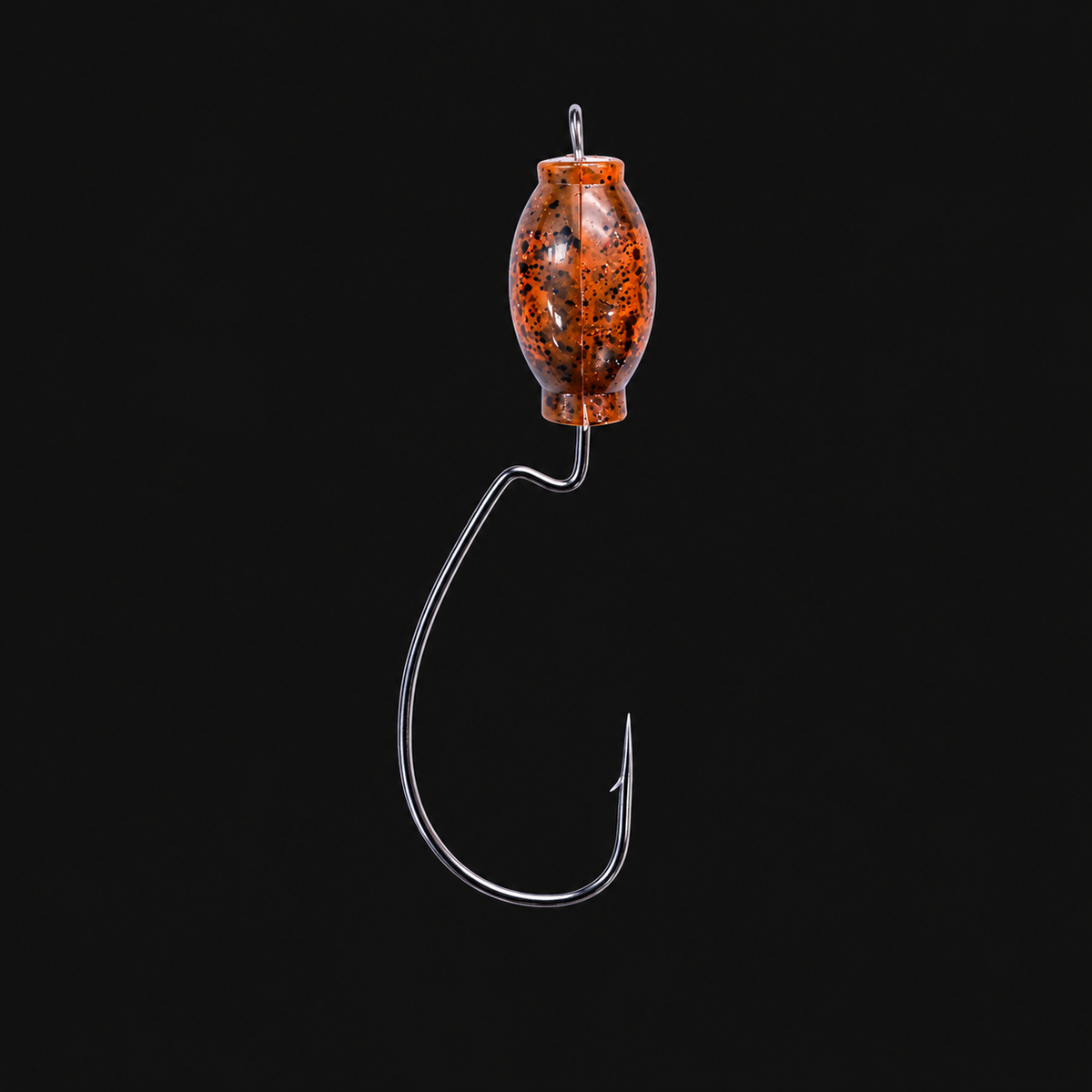 Floatzilla Zilla Head with 3/0 hook Translucent Brown/Black Glitter