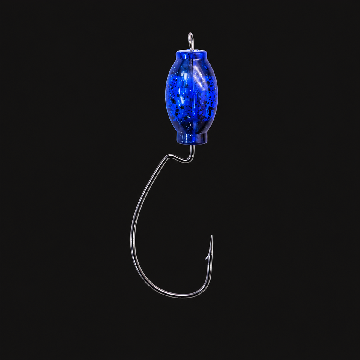 Floatzilla Zilla Head with 3/0 hook Translucent Blue/Black Glitter