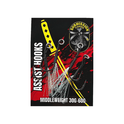 Submission Fishing Co. Assist Hooks | BKK Hooks | UV Tassels | 5 Sizes | Slow Pitch Jigging | Saltwater