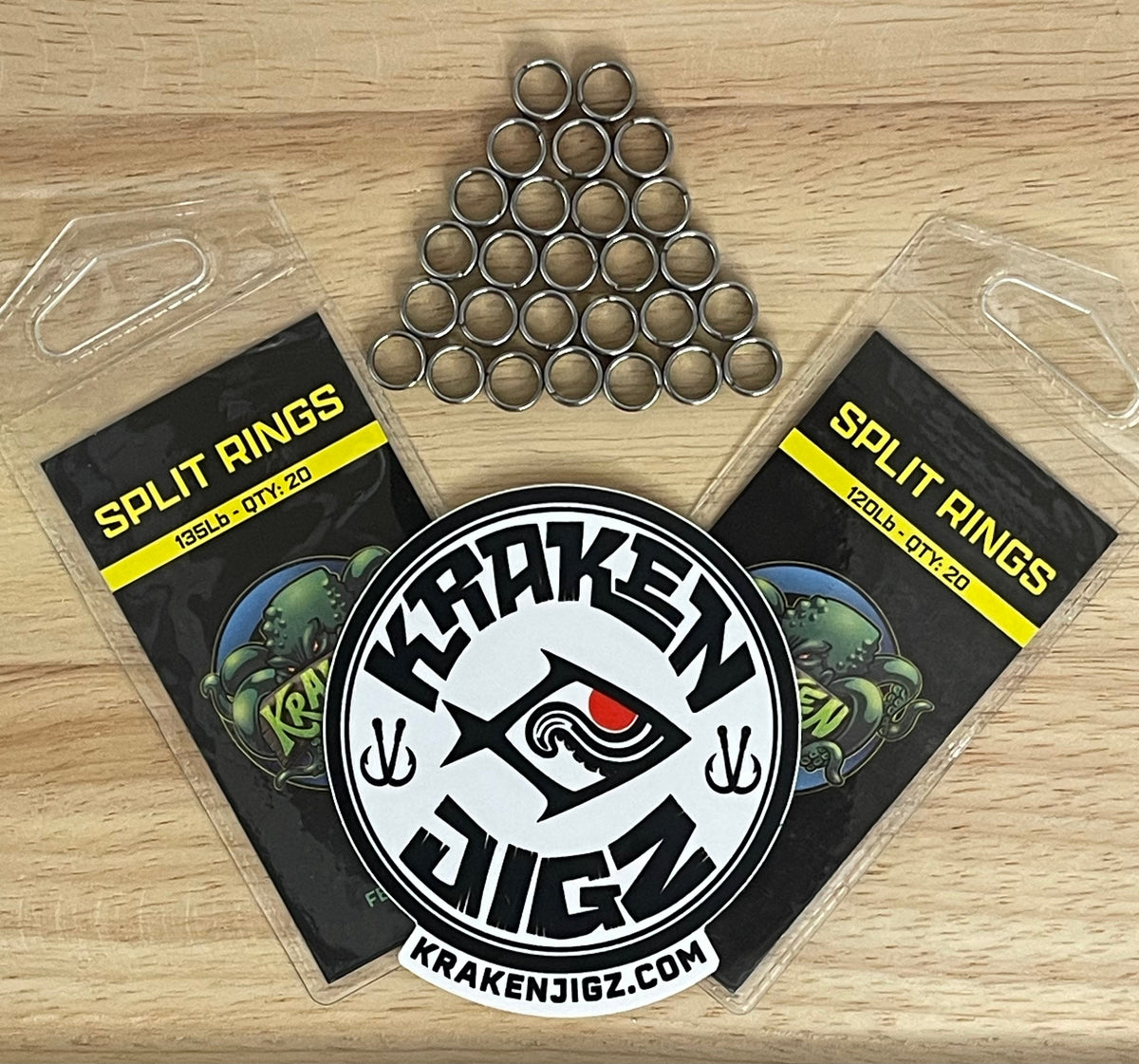Kraken Jigz Triple Wrap Split Rings | 20-Pack