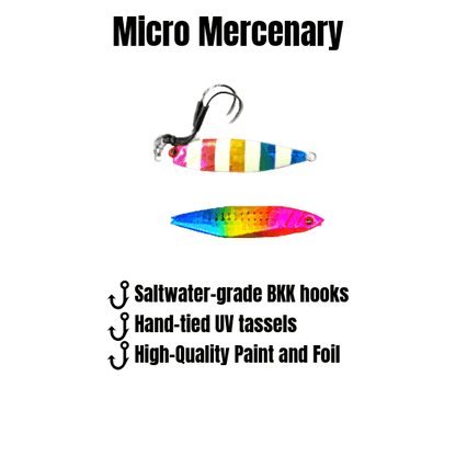 Submission Fishing Co. Micro Mercenary 4-Pack | Slow Pitch Jig | 10g & 15g | 4 Colors | Inshore & Freshwater