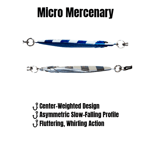 Submission Fishing Co. Micro Mercenary 4-Pack | Slow Pitch Jig | 10g & 15g | 4 Colors | Inshore & Freshwater