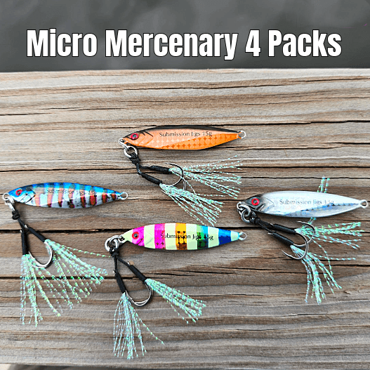 Submission Fishing Co. Micro Sumo & Mercenary 4-Pack | Slow Pitch Jig | 10g & 15g | Two Profiles | Save 10%