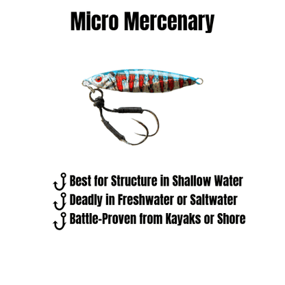 Submission Fishing Co. Micro Mercenary 4-Pack | Slow Pitch Jig | 10g & 15g | 4 Colors | Inshore & Freshwater