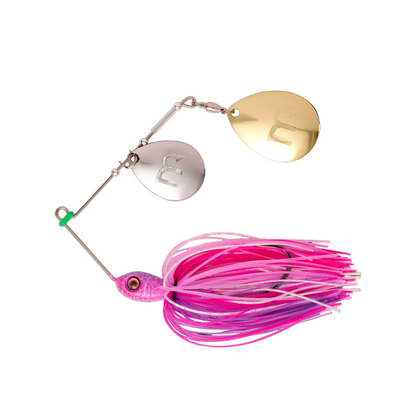 MONSTERBASS Blade Burner Colorado Spinnerbait | Tandem Colorado Blades 4.5/3.5 | 5/0 Mustad Hook | Hand-Tied Skirt | 3/8 oz | 6 Colors