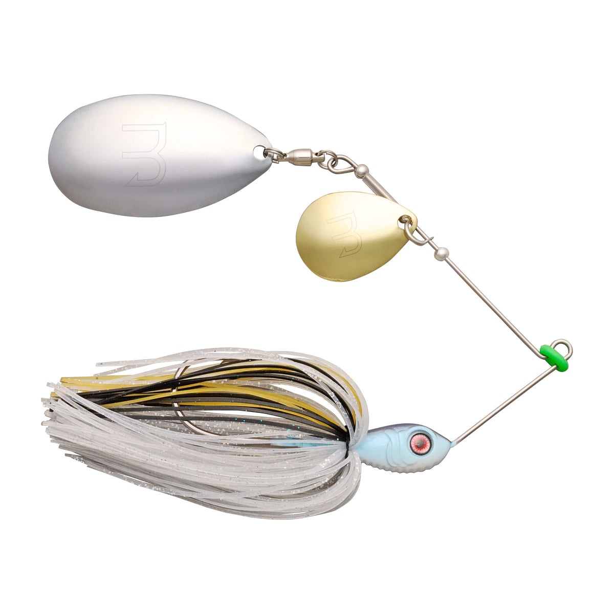 MONSTERBASS Hoosier Daddy Indiana Spinnerbait | Tandem Indiana & Colorado Blades | G-14 Wire | 4/0 Mustad Hook | Hand-Tied Skirt | 3/8 oz | 4 Colors