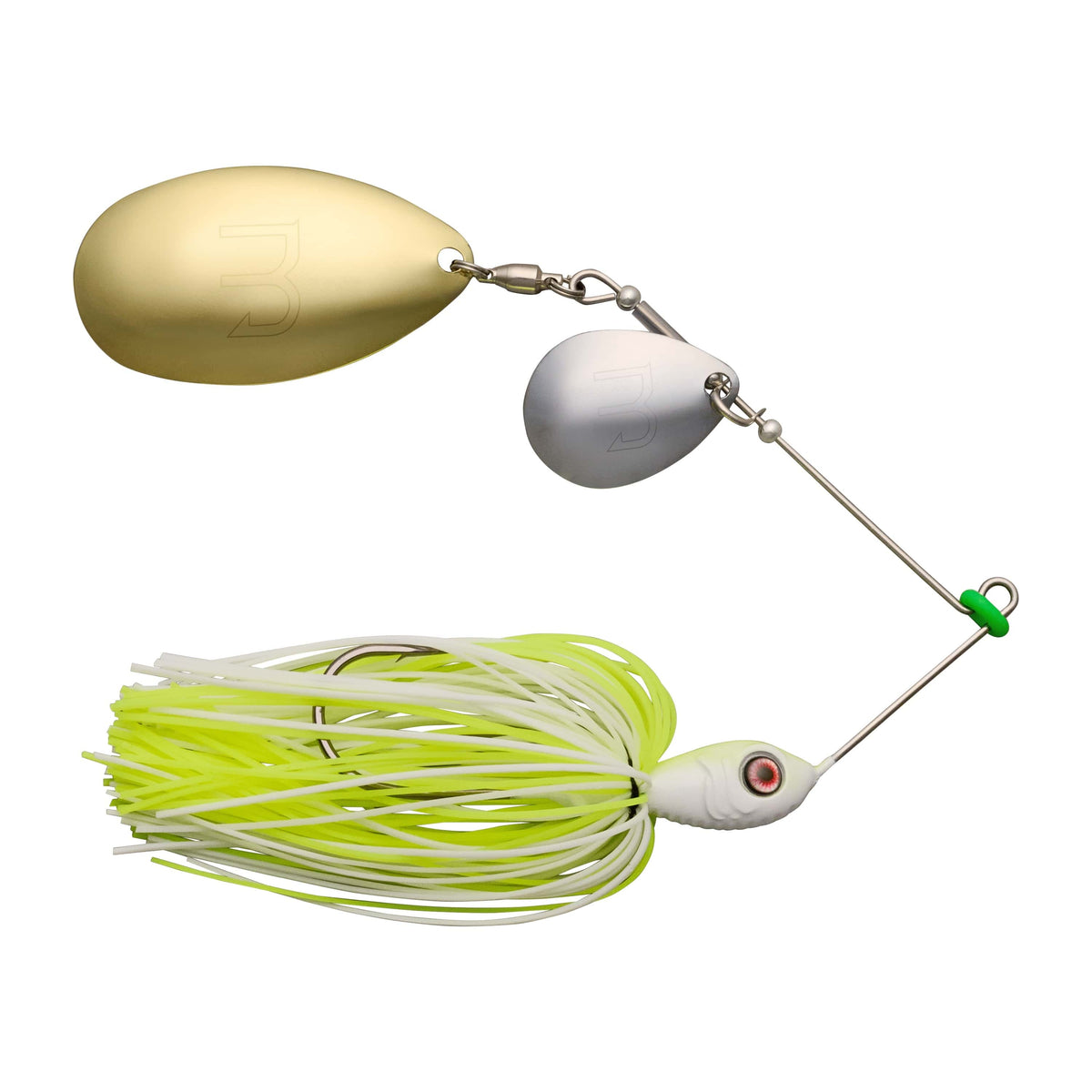 MONSTERBASS Hoosier Daddy Indiana Spinnerbait | Tandem Indiana & Colorado Blades | G-14 Wire | 4/0 Mustad Hook | Hand-Tied Skirt | 3/8 oz | 4 Colors