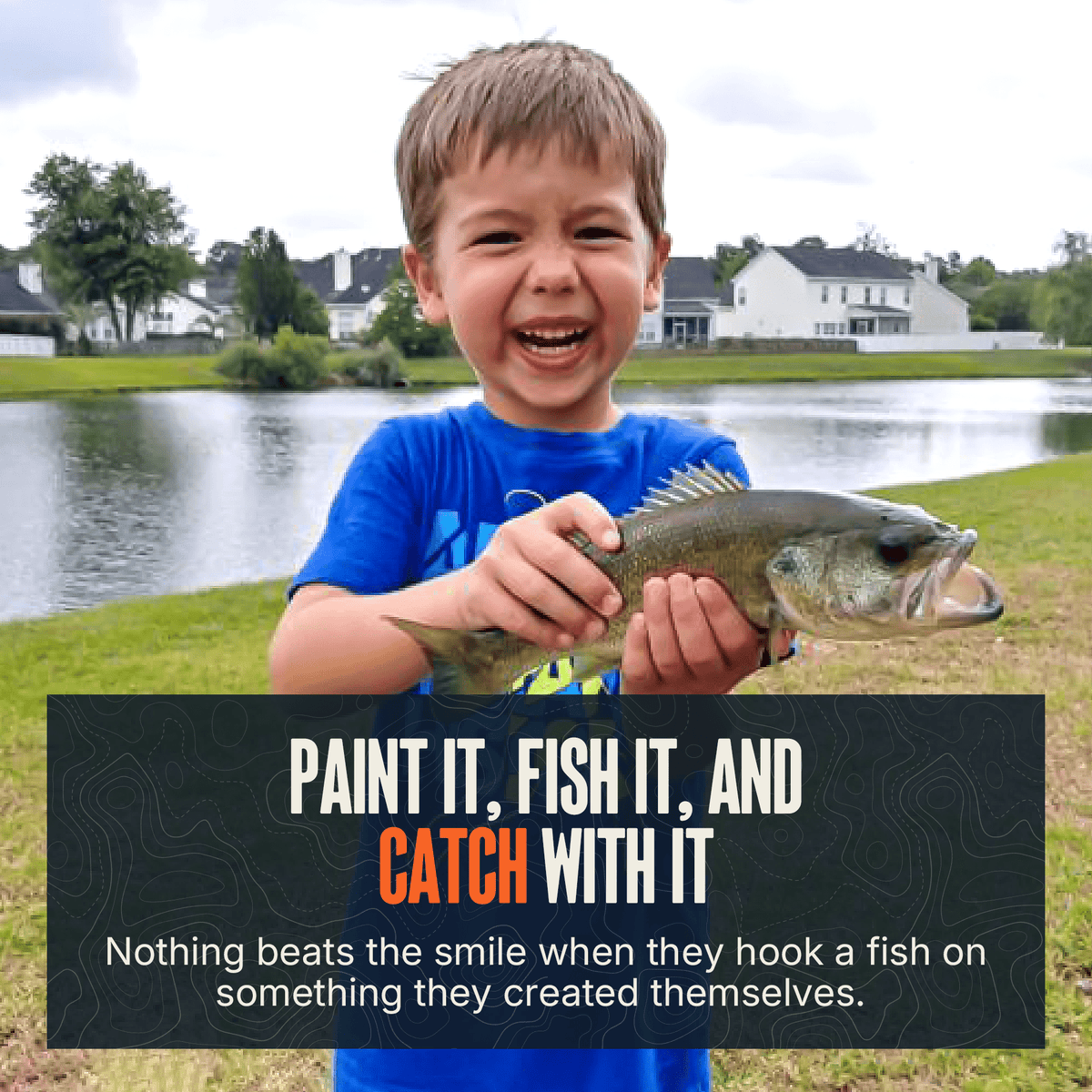 MONSTERBASS Kids Create a Bait Fishing Kit | Paint 3 Custom Lures | Beginner Fishing Kit | Activity Guidebook | Fun Size & Super Fun Size
