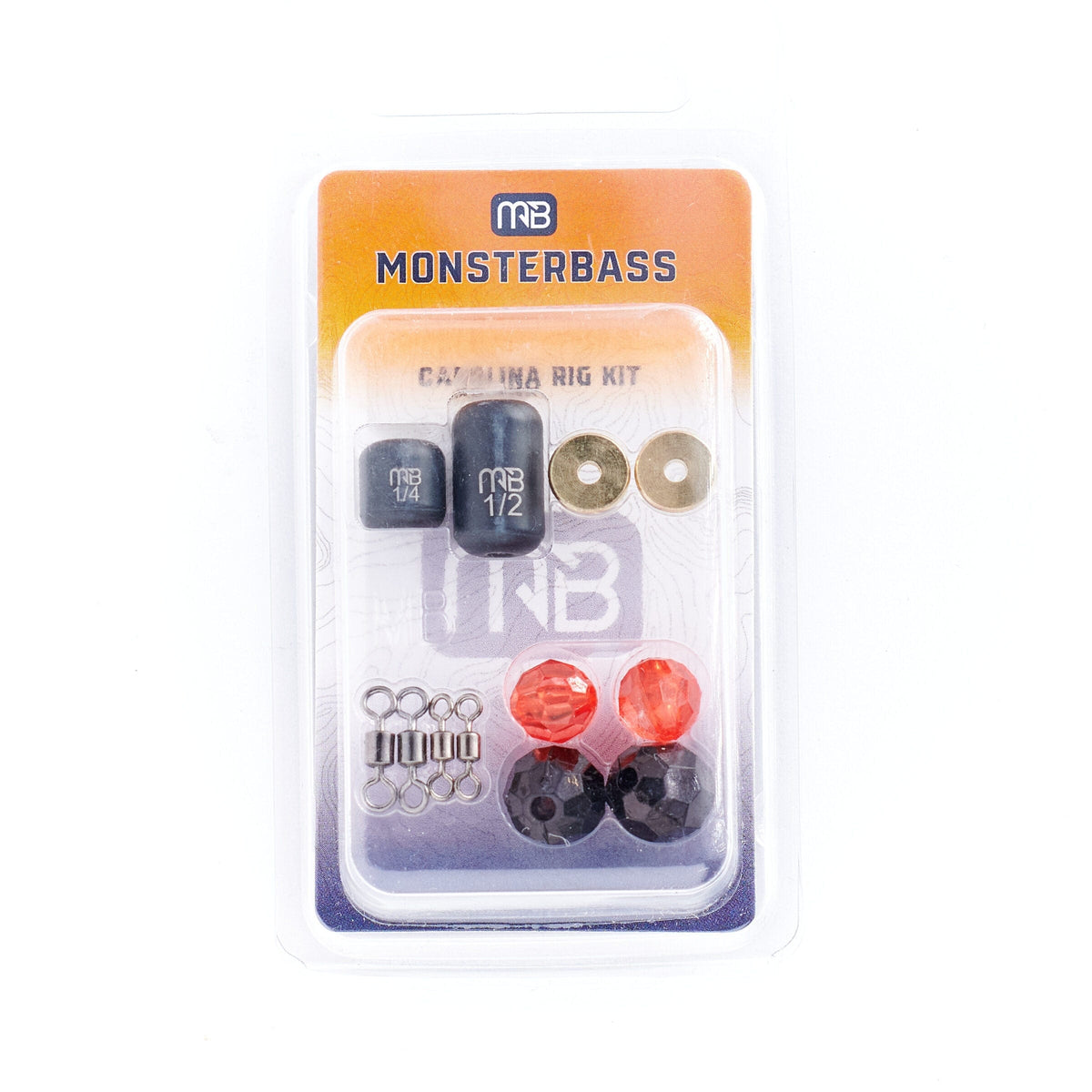 MONSTERBASS Tungsten Pro Pack | Carolina Rig Kit | 97% Pure Tungsten | 2 Weights + 2 Clackers + 4 Beads + 4 Swivels | Complete C-Rig Setup