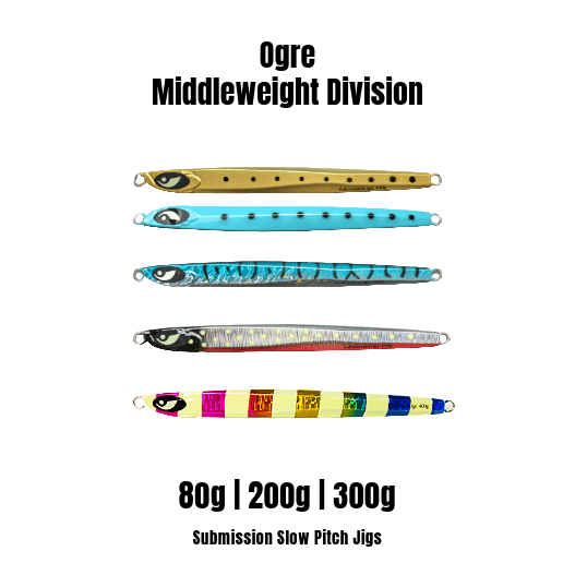 Submission Fishing Co. Ogre Slow Pitch Jig | Knife-Style | Through-Wire | Fast Descent & Flutter Fall | 80g, 200g & 300g