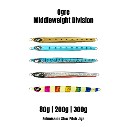 Submission Fishing Co. Ogre Slow Pitch Jig | Knife-Style | Through-Wire | Fast Descent & Flutter Fall | 80g, 200g & 300g