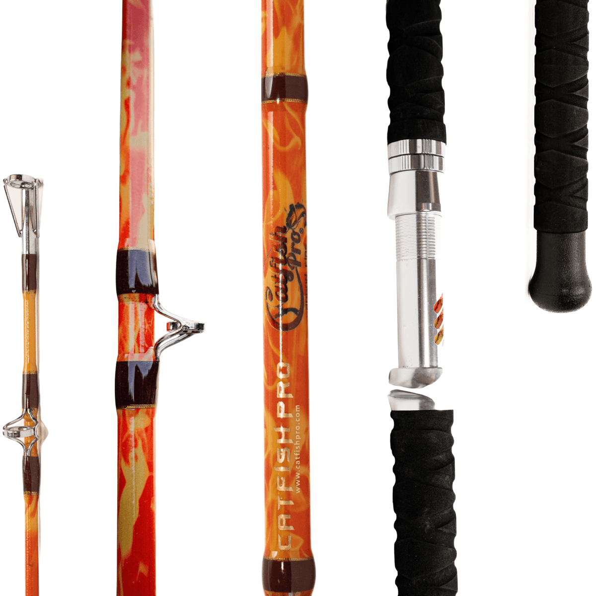 Catfish Pro Orange Dragon Fire Casting Glow Rod | 7'6"