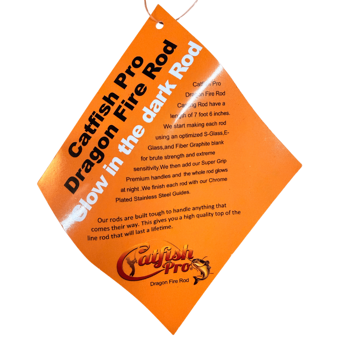 Catfish Pro Orange Dragon Fire Spinning Glow Rod | 7'6"