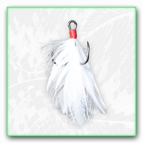 Royal Hooks ROYAL Twisted Treble Hooks | Feathered | Hand-Tied Feather & Shimmer Flake | Twisted Shank | Chemically Sharpened & Honed | 3-Pack | #2–#8