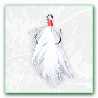 Royal Hooks ROYAL Twisted Treble Hooks | Feathered | Hand-Tied Feather & Shimmer Flake | Twisted Shank | Chemically Sharpened & Honed | 3-Pack | #2–#8