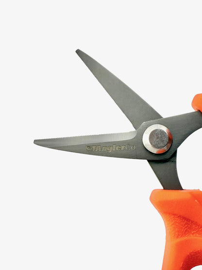 AnglerCo Core Series Braid Scissors | Teflon-Coated Stainless | Serrated Braid Edge | Saltwater