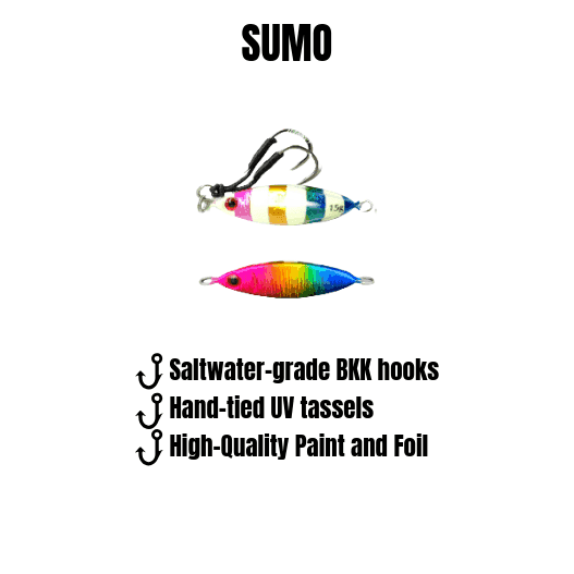 Submission Fishing Co. Micro Sumo Slow Pitch Jig | 4-Pack | 10g & 15g | 4 Colors | Bass, Trout & Inshore