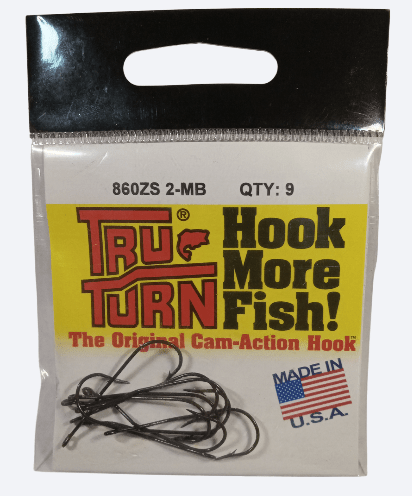 MONSTERBASS Tru-Turn 860 ZS Blue Aberdeen Hook | Cam-Action | Light Wire | Size 2 | 9-Pack | Live Bait & Panfish