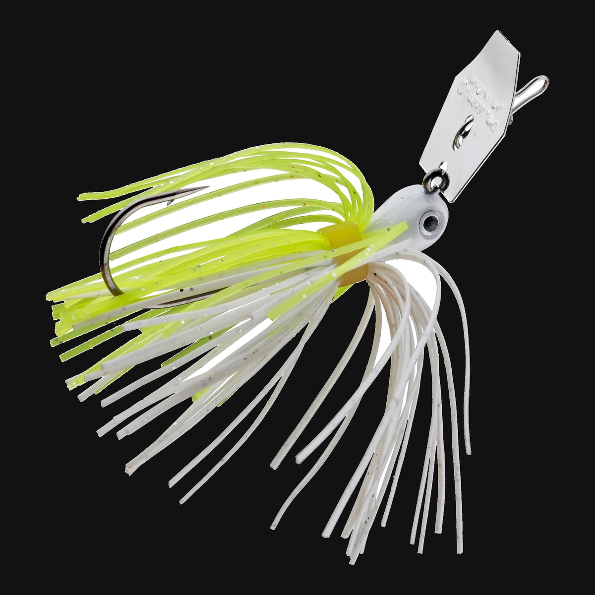 Z-Man ChatterBait Micro 1/8-ounce bladed jig in Chartreuse/White