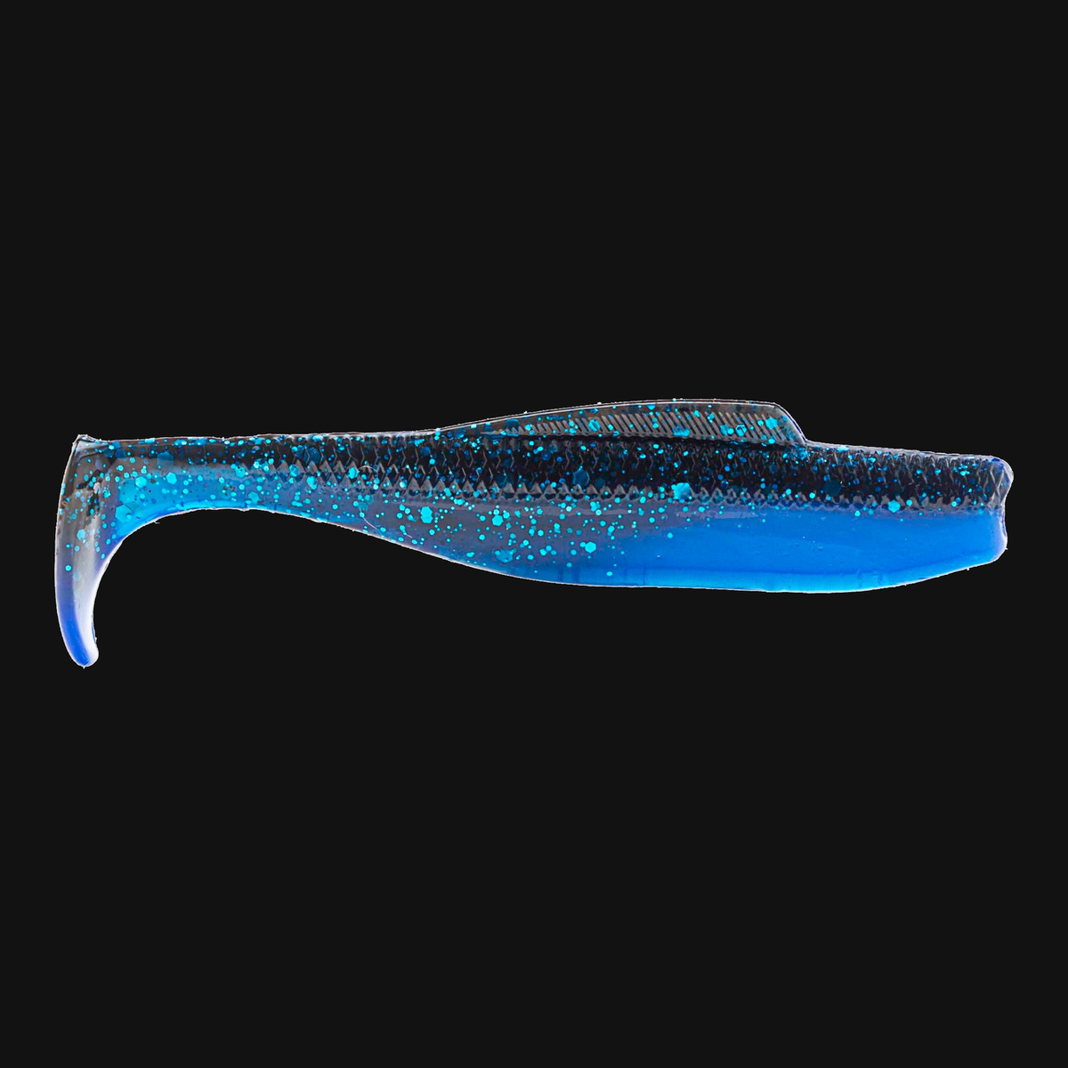 Z-Man DieZel MinnowZ in Black/Blue Laminate, paddle tail swimbait