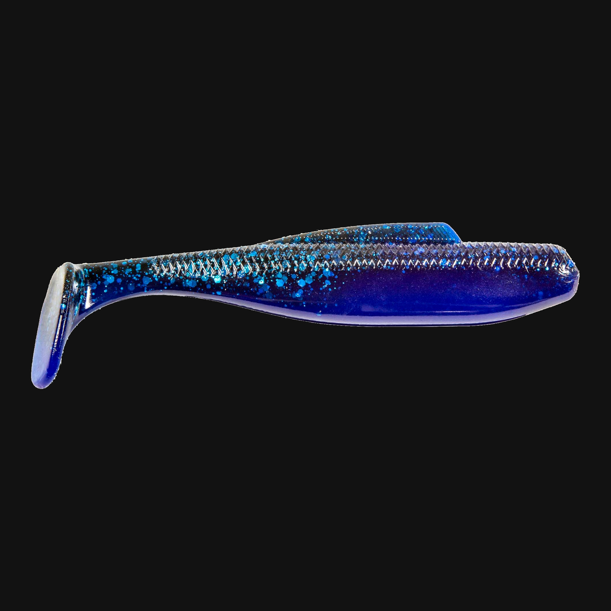 Z-Man DieZel MinnowZ in Black/Blue Laminate, paddle tail swimbait