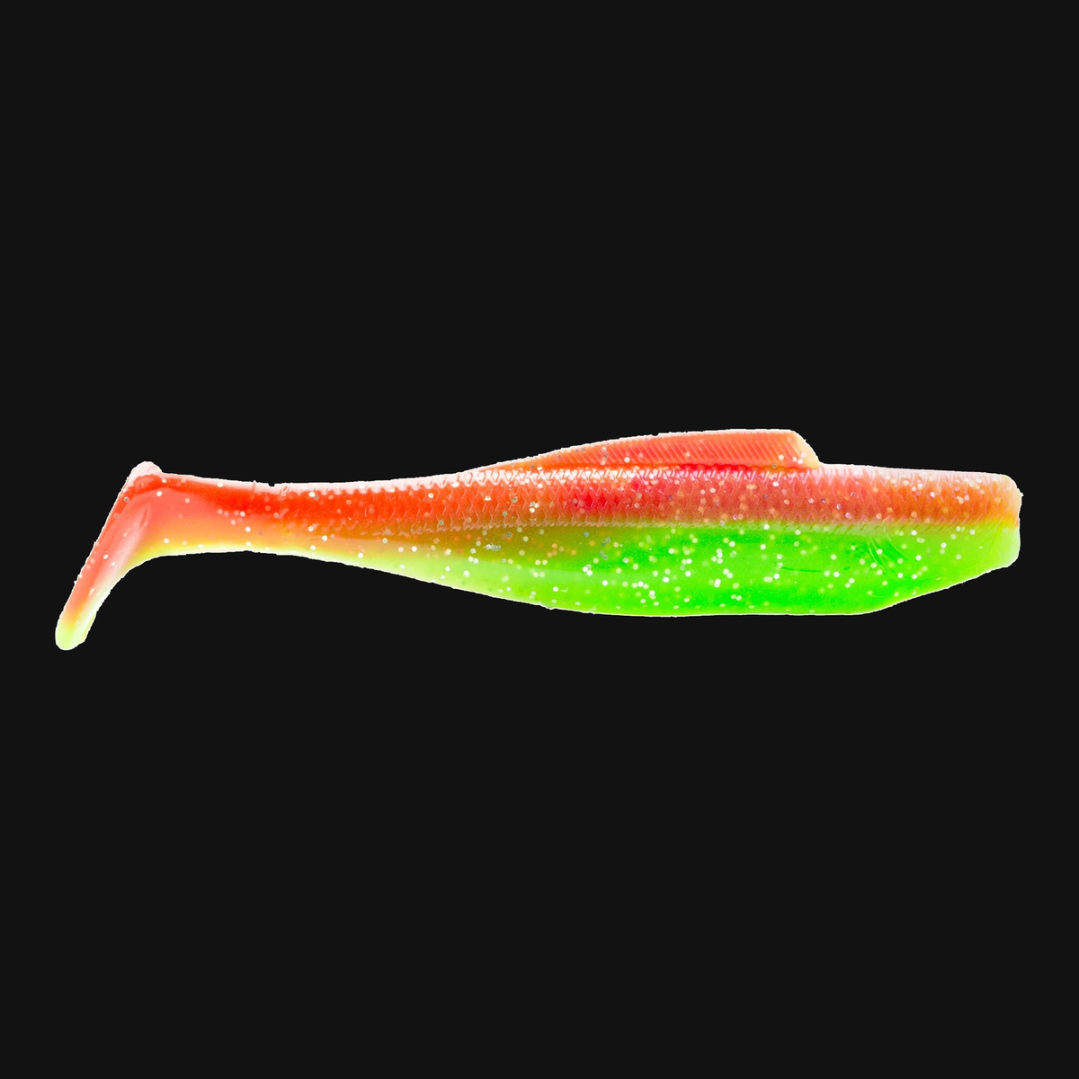 Z-Man DieZel MinnowZ in Nuked Chicken Glow, paddle tail swimbait